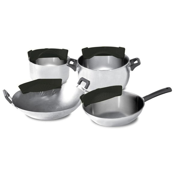 Heat Resistance Easy Snap Silicone Kitchen Strainer (Black) - Picture 2 of 3